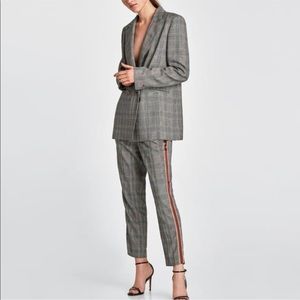 NWT Zara Checked Double Breasted Blazer